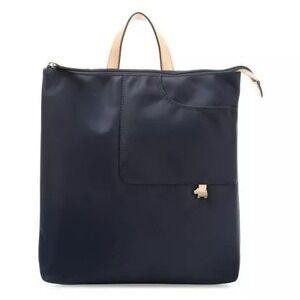 Radley London Pocket Essentials Backpack Navy Blue Tan Nylon New With Tags